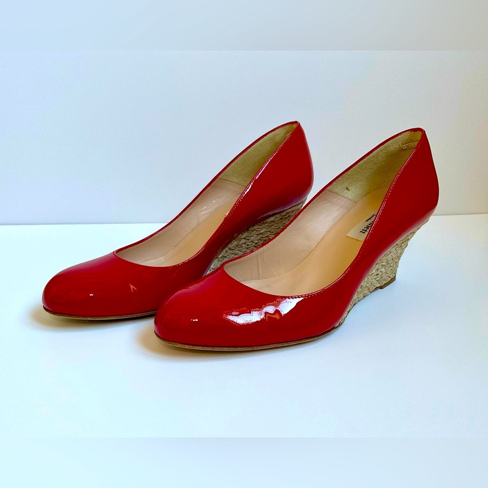 L.K. Bennett London Zella Patent Red, sz 37.5.  Worn once.